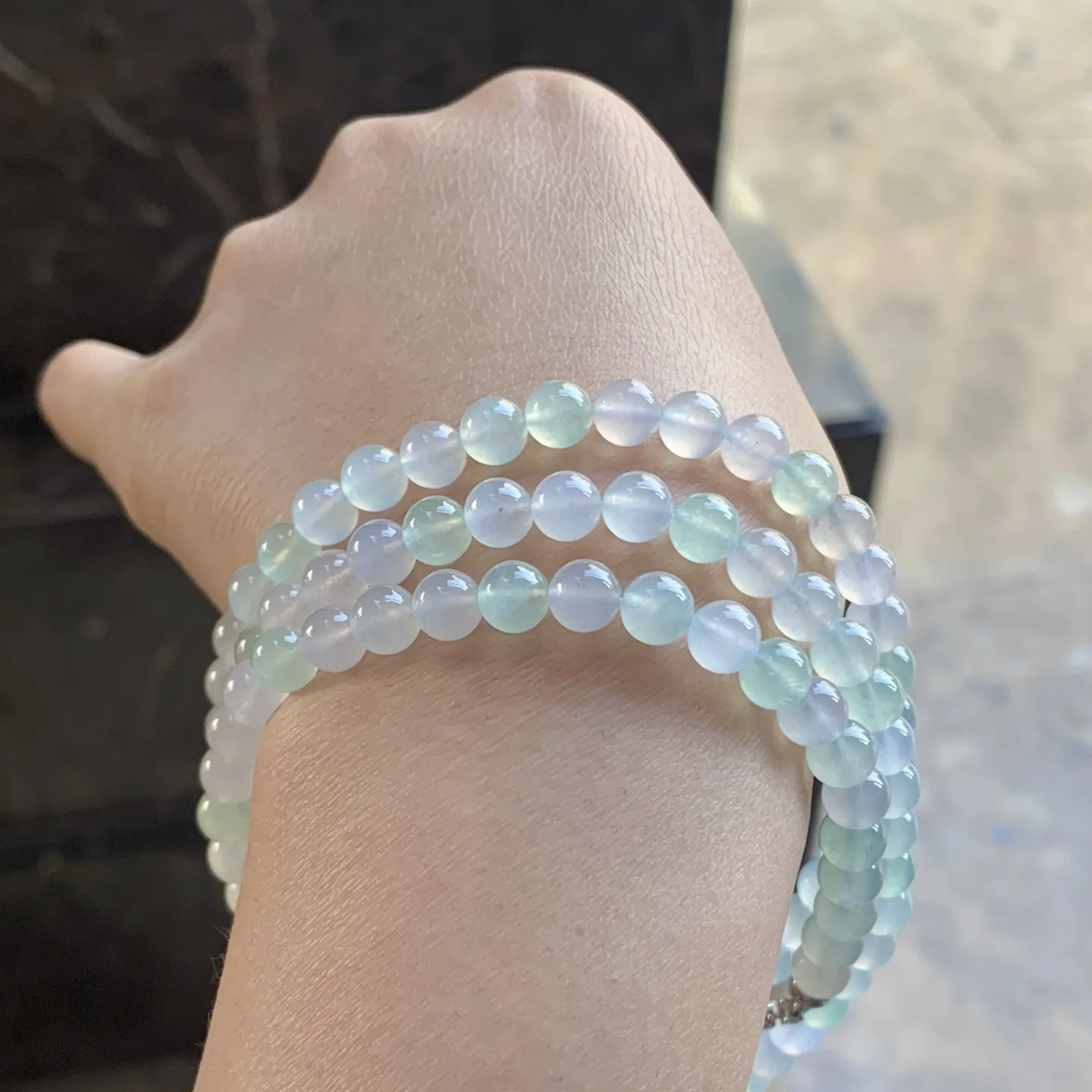 冰种晴水珠链^_^清新冰透 尺寸6