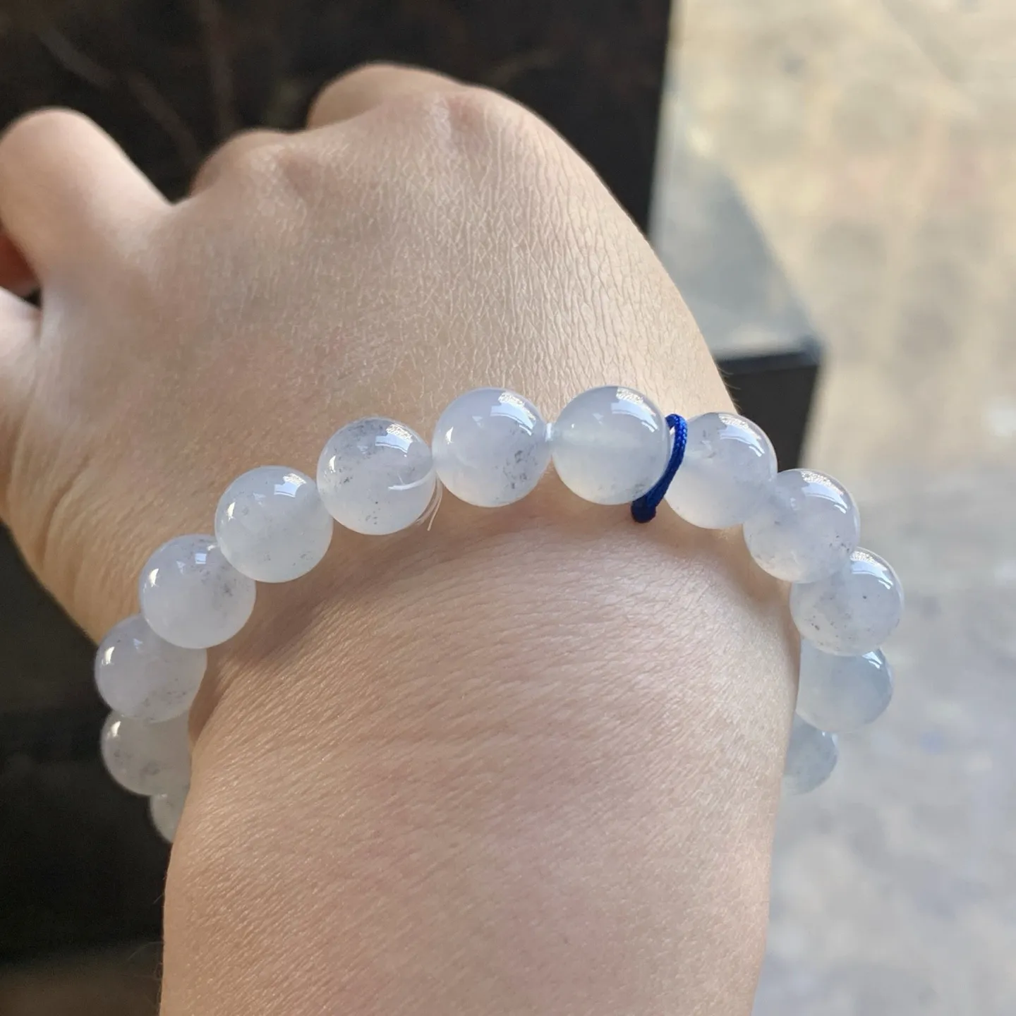 冰种淡紫手串^_^冰透 清新 尺寸9.8