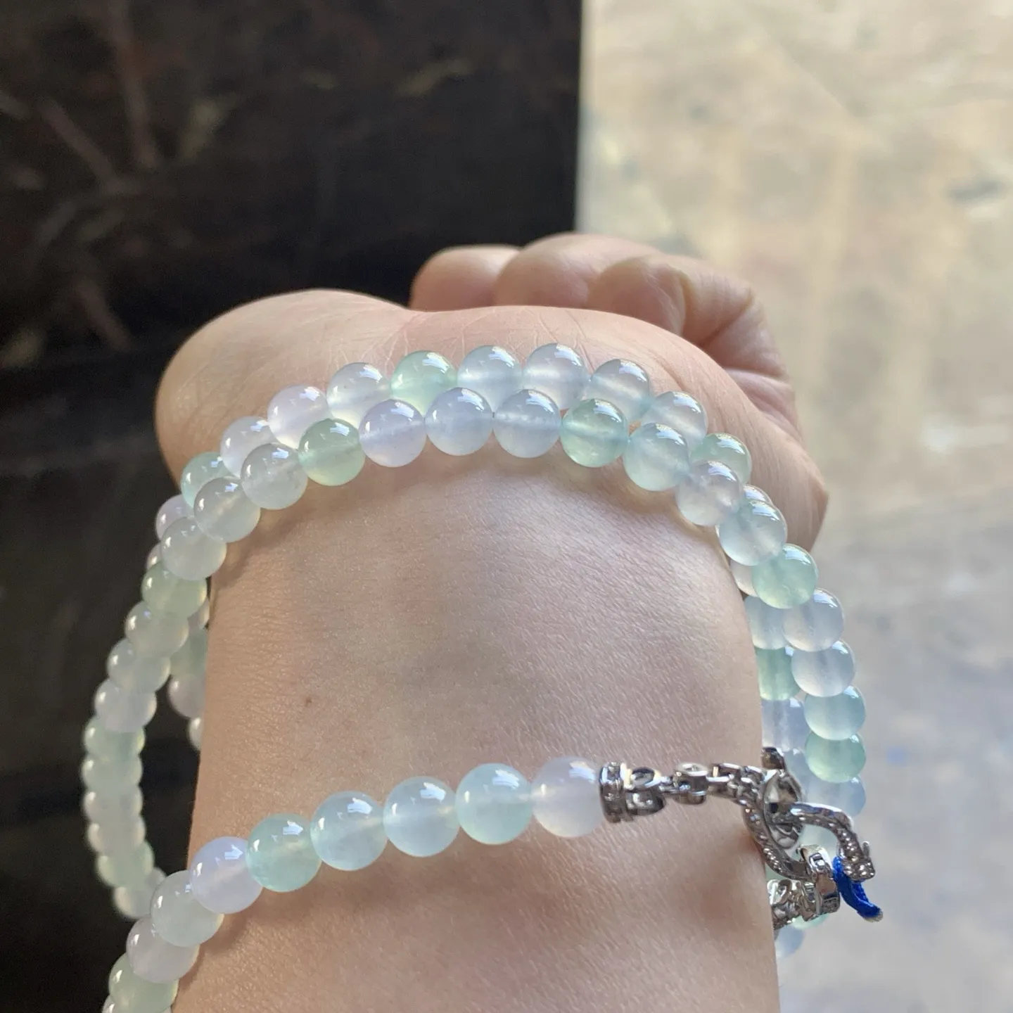 冰种晴水珠链^_^清新冰透 尺寸6