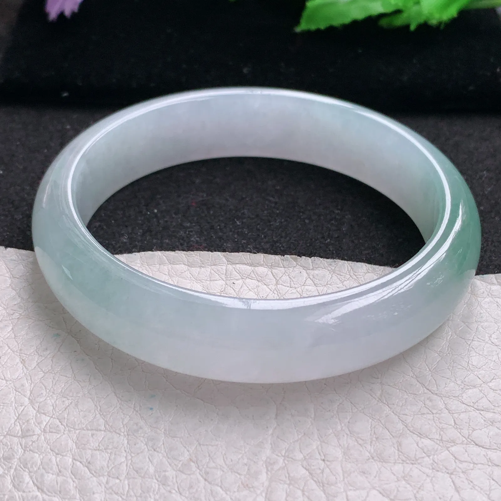 xd大圈口60*14*7.6平安镯 缅甸翡翠a货玉手镯冰飘花宽边玉手环