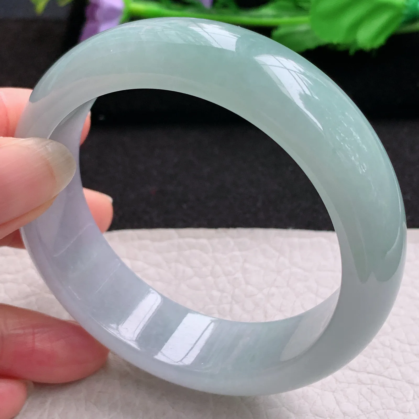 nr实拍58.5*17.5*8.6轮胎镯 缅甸翡翠a货玉手镯冰晴大气宽边玉手环