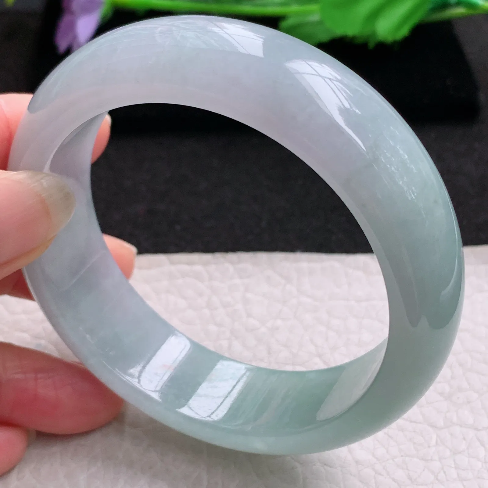 nr实拍58.5*17.5*8.6轮胎镯 缅甸翡翠a货玉手镯冰晴大气宽边玉手环