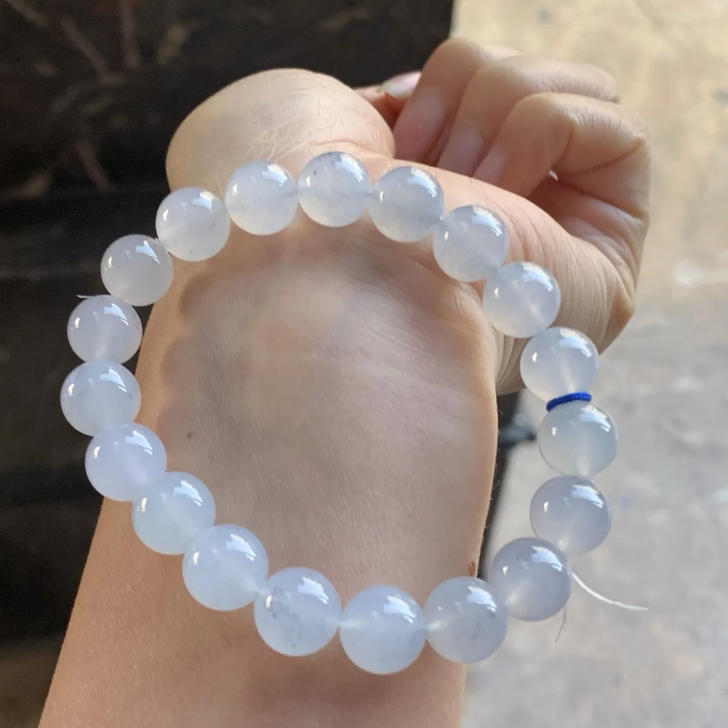 冰种淡紫手串^_^冰透 清新 尺寸9.8