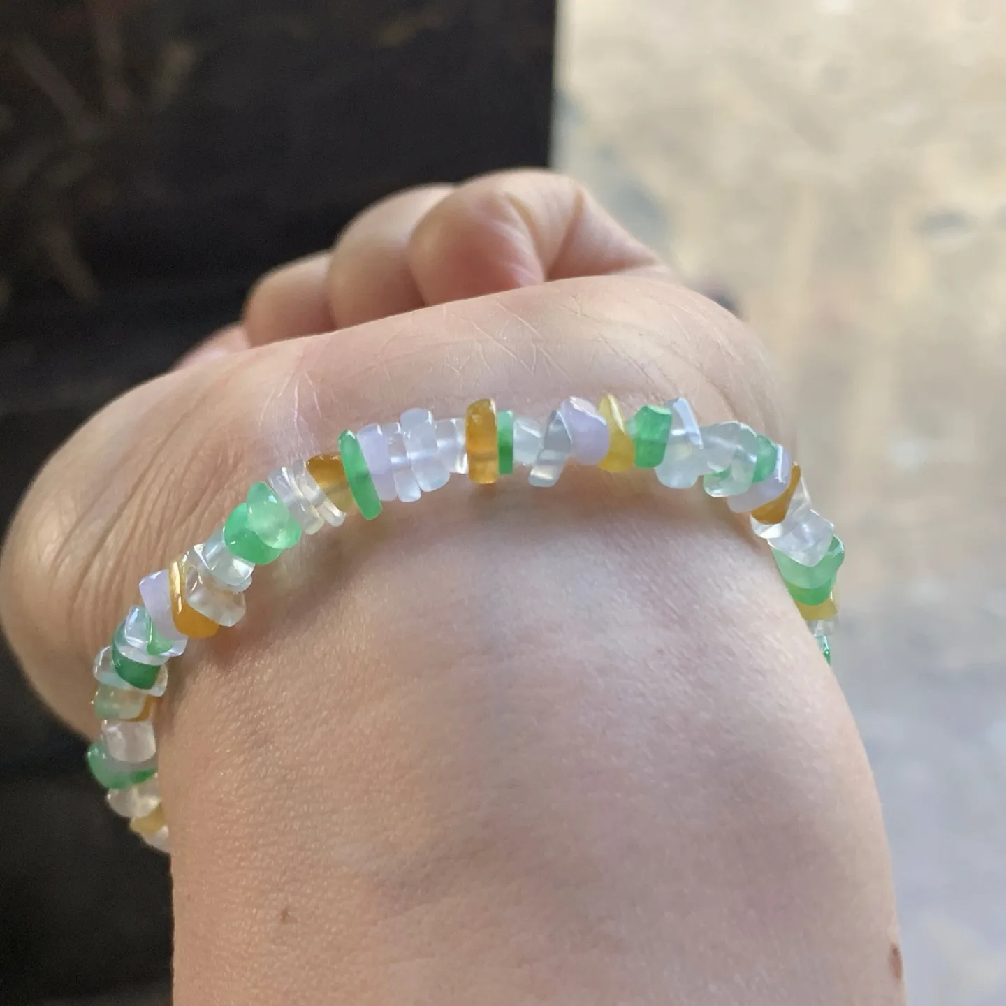 冰种手串^_^鲜艳 尺寸5.5-2.5