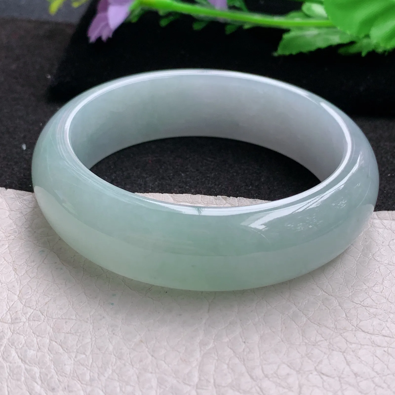 nr实拍58.5*17.5*8.6轮胎镯 缅甸翡翠a货玉手镯冰晴大气宽边玉手环