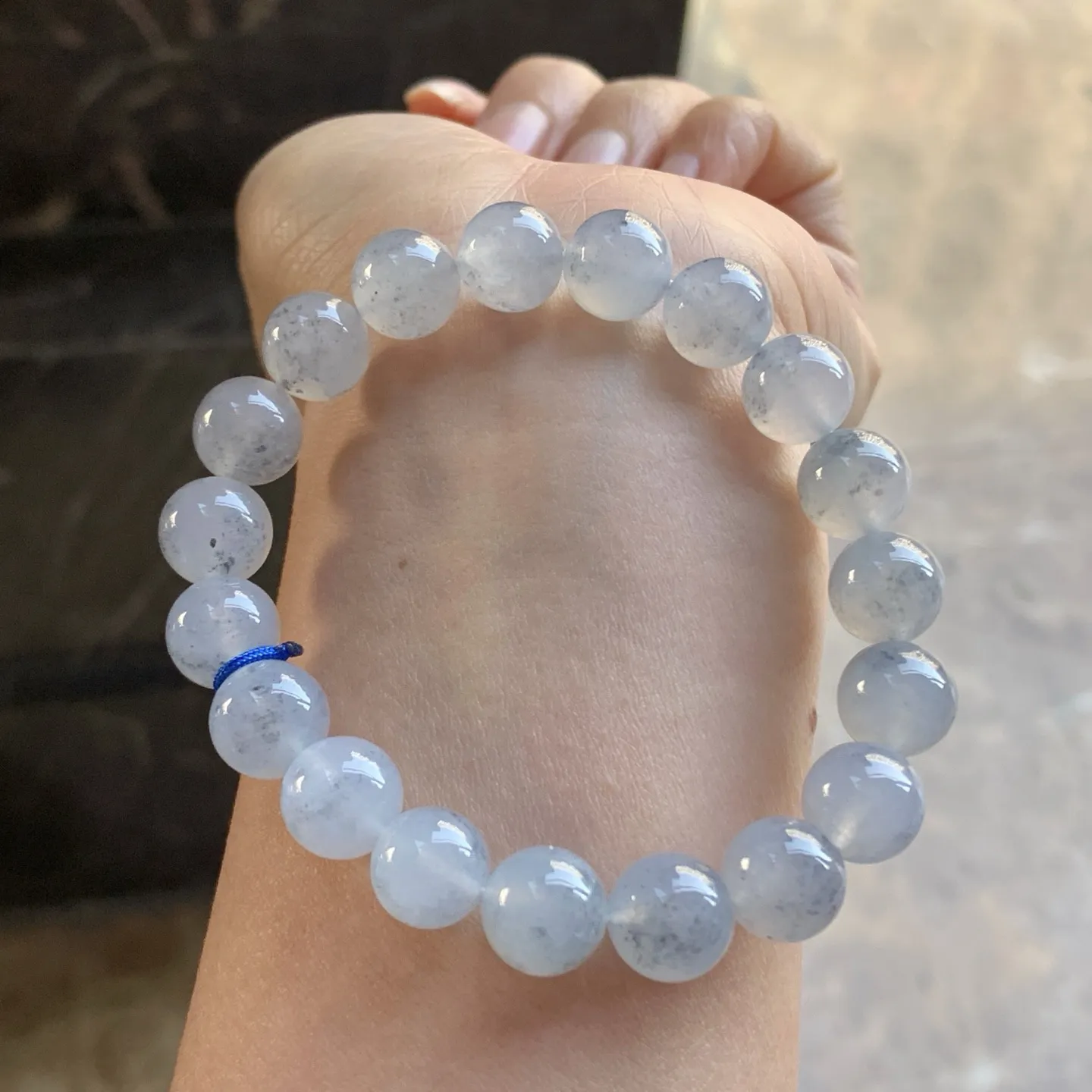 冰种乌鸡手串^_^冰透 清新 尺寸9.8