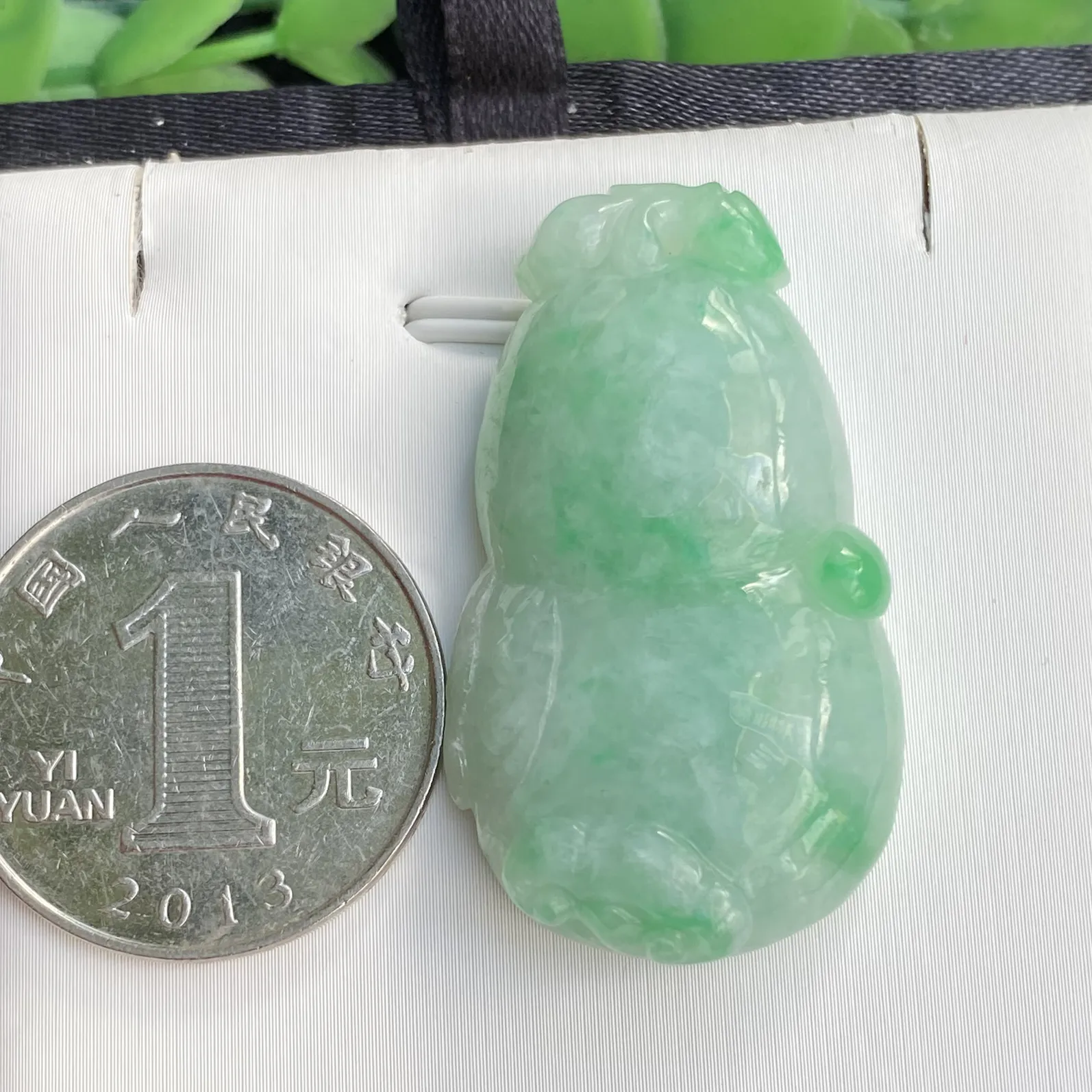 推荐【冰润双彩福瓜】黄加绿，细腻，厚装，无纹裂，50*23*11.2