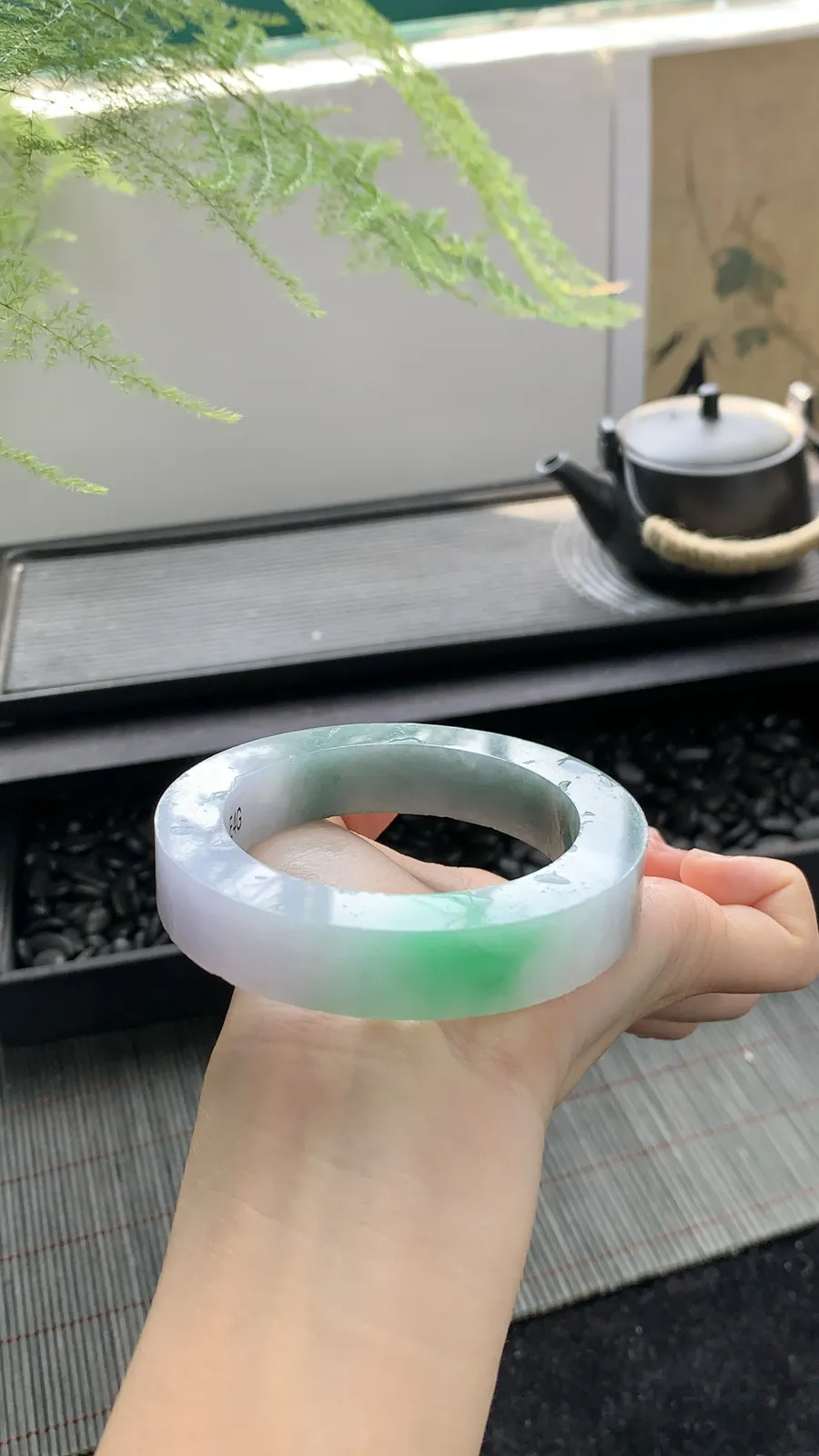 【半山水飘绿镯胚】