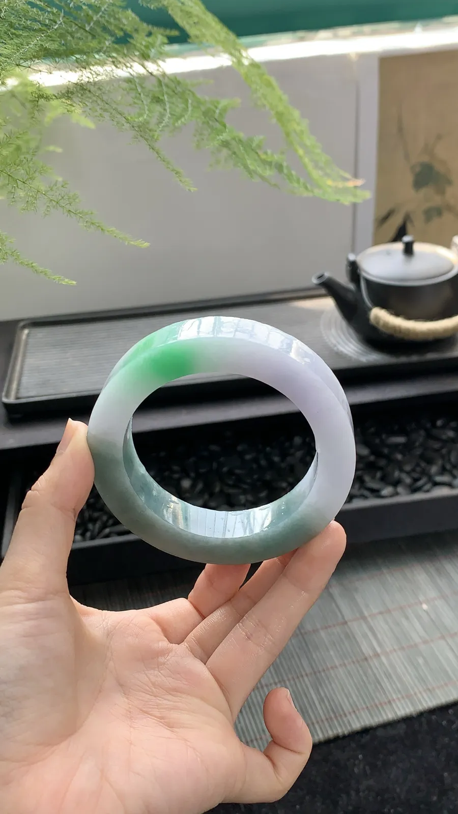 【半山水飘绿镯胚】