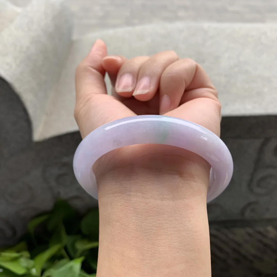 圈口57.7-11.7-8.7 【粉紫飘绿正圈手镯】正圈57 58可戴