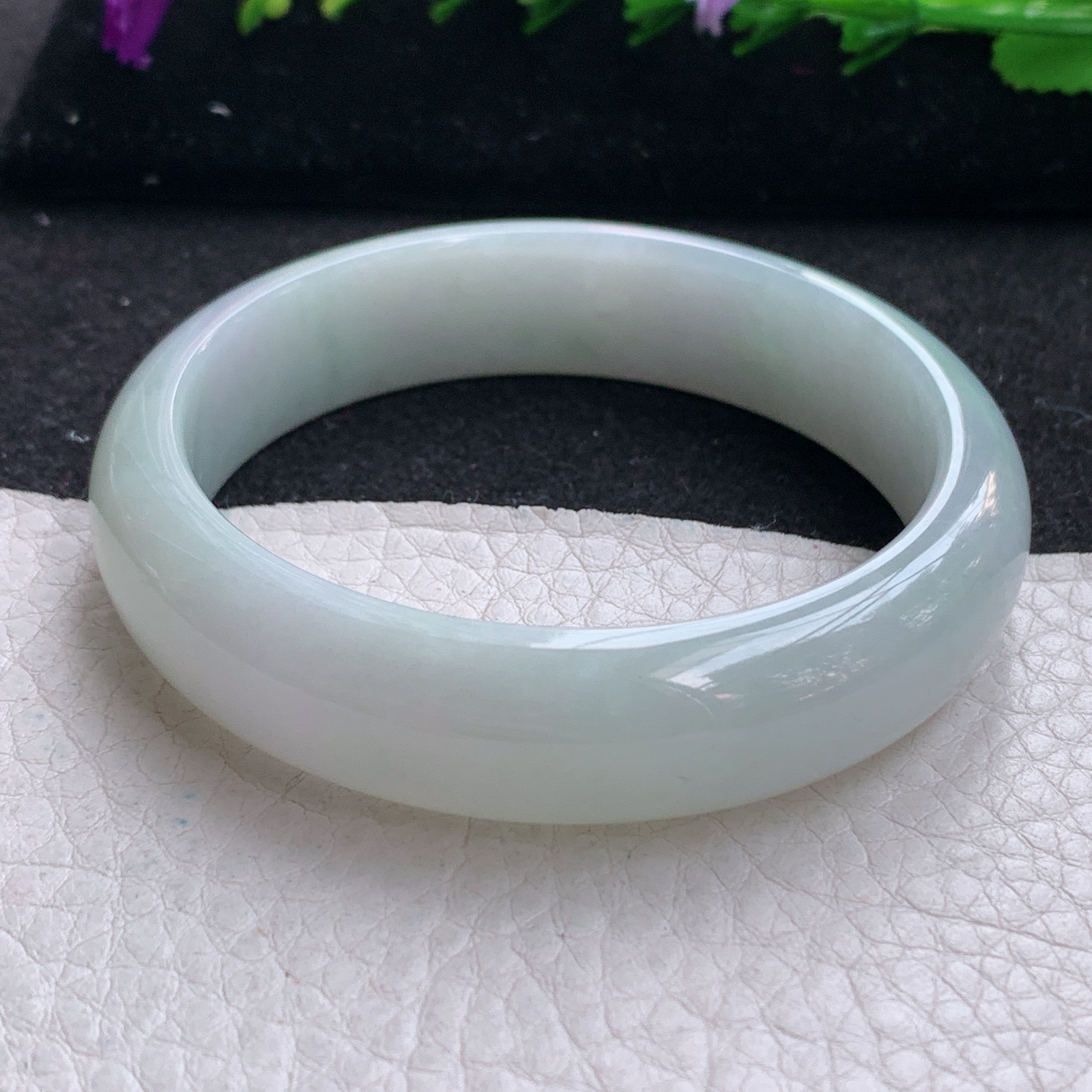 nr实拍53.3*13.8*7.5平安镯 缅甸翡翠a货玉手镯水润淡雅宽边玉手环