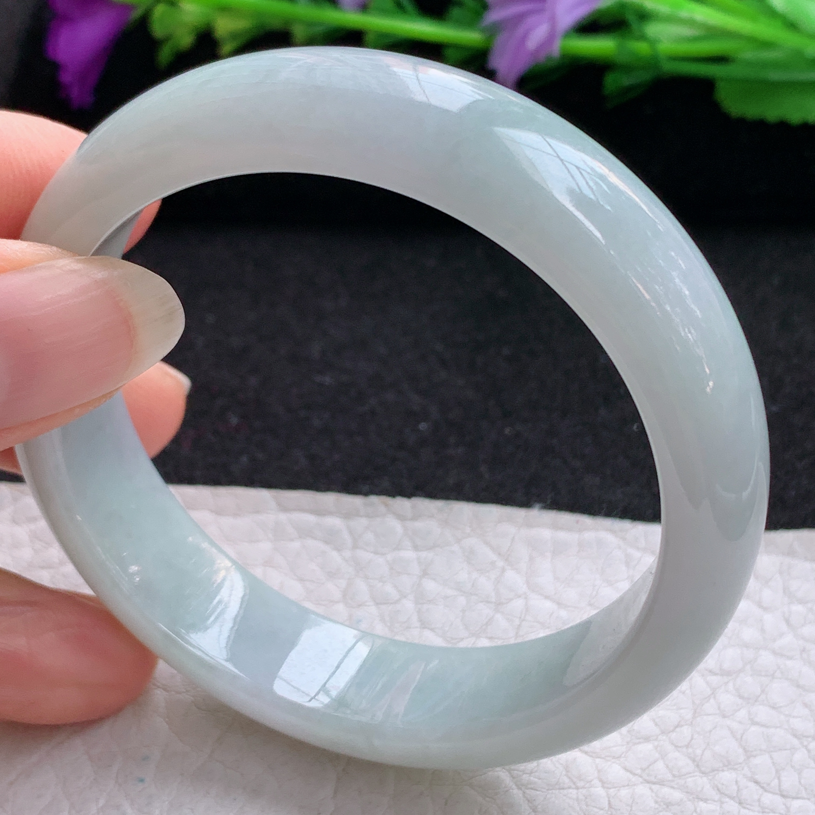 nr实拍53.3*13.8*7.5平安镯 缅甸翡翠a货玉手镯水润淡雅宽边玉手环