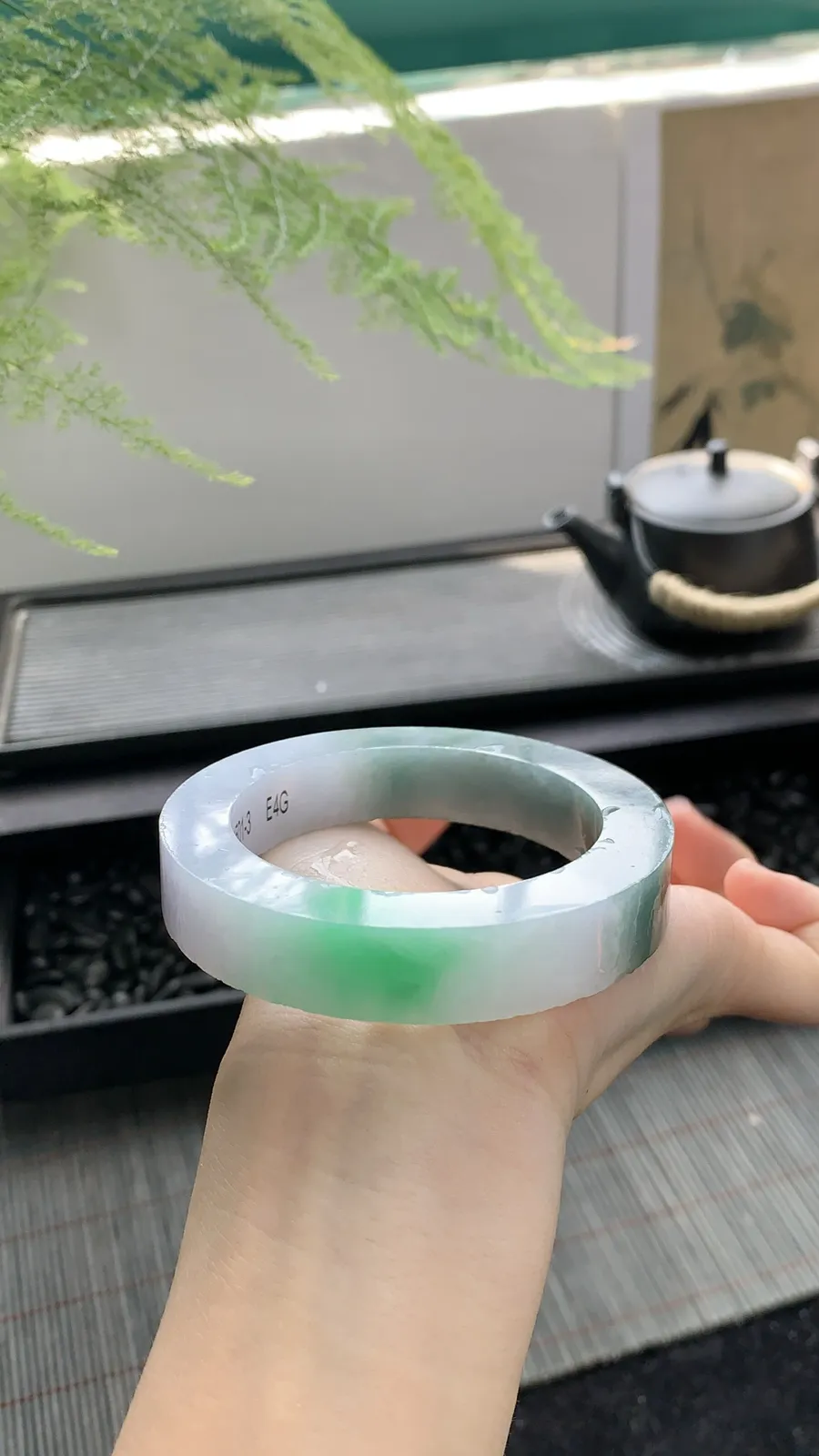 【半山水飘绿镯胚】