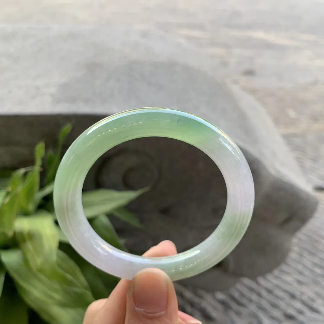 小圈口51.1-9.3 【春彩圆条手镯】圆条51 52可戴 冰透水润