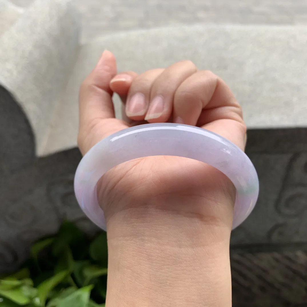 圈口57.7-11.7-8.7 【粉紫飘绿正圈手镯】正圈57 58可戴