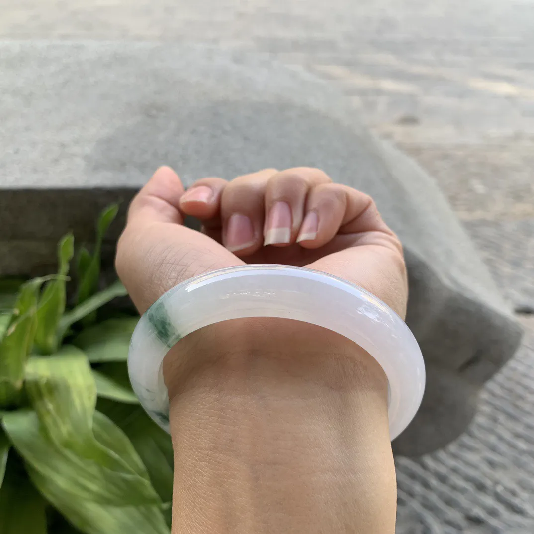 圈口 56.8-11.9-8.6【冰飘花正圈手镯】正圈56 57可戴