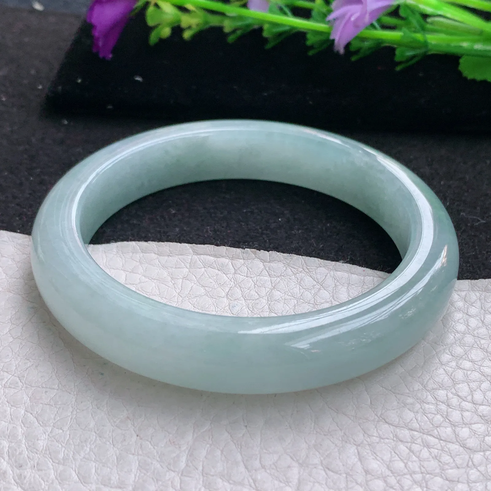 nr大圈口60*12.2*9平安镯 缅甸翡翠a货玉手镯冰润宽边玉手环