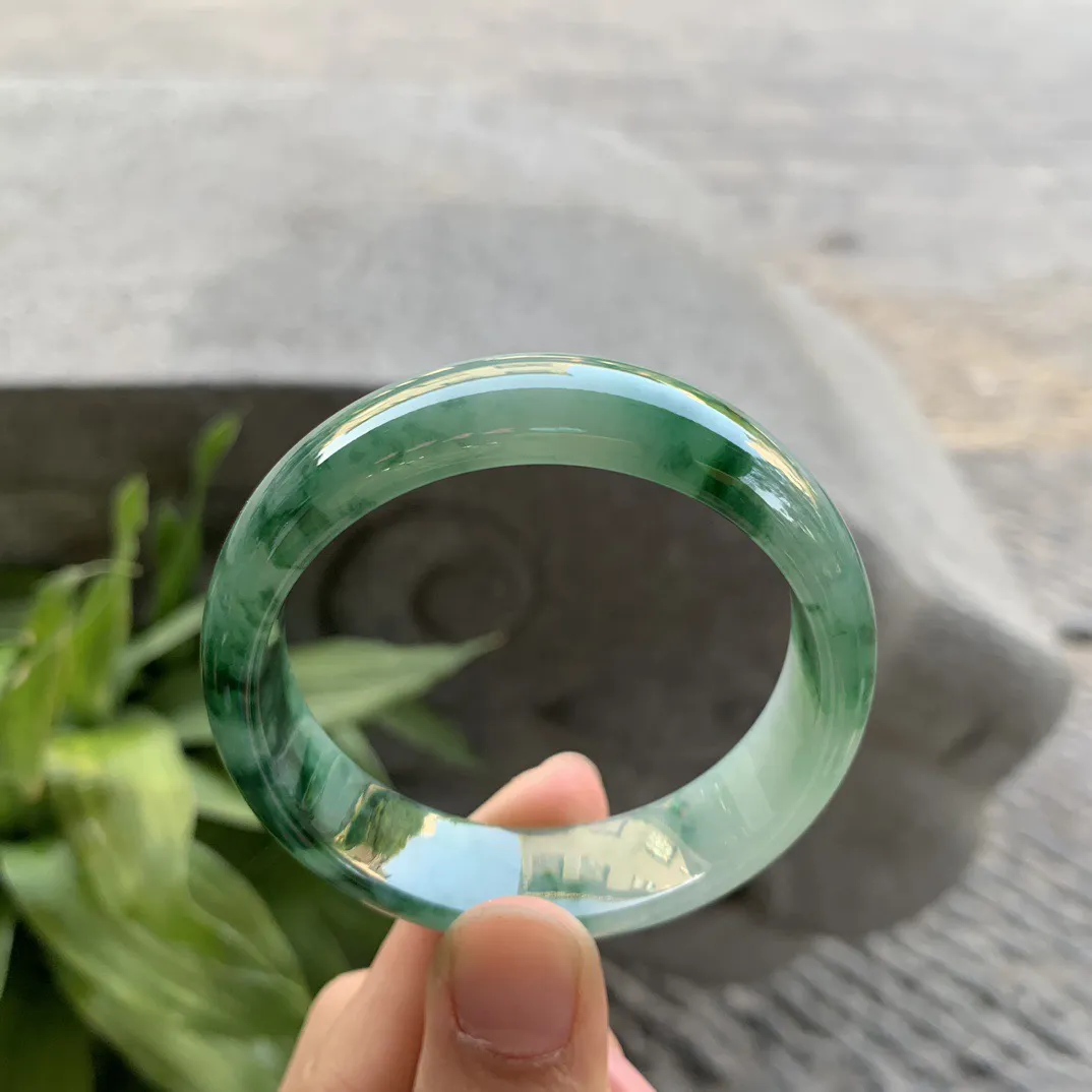 小圈口 50-14.5-6.6【飘绿花正圈手镯】正圈50 51可戴