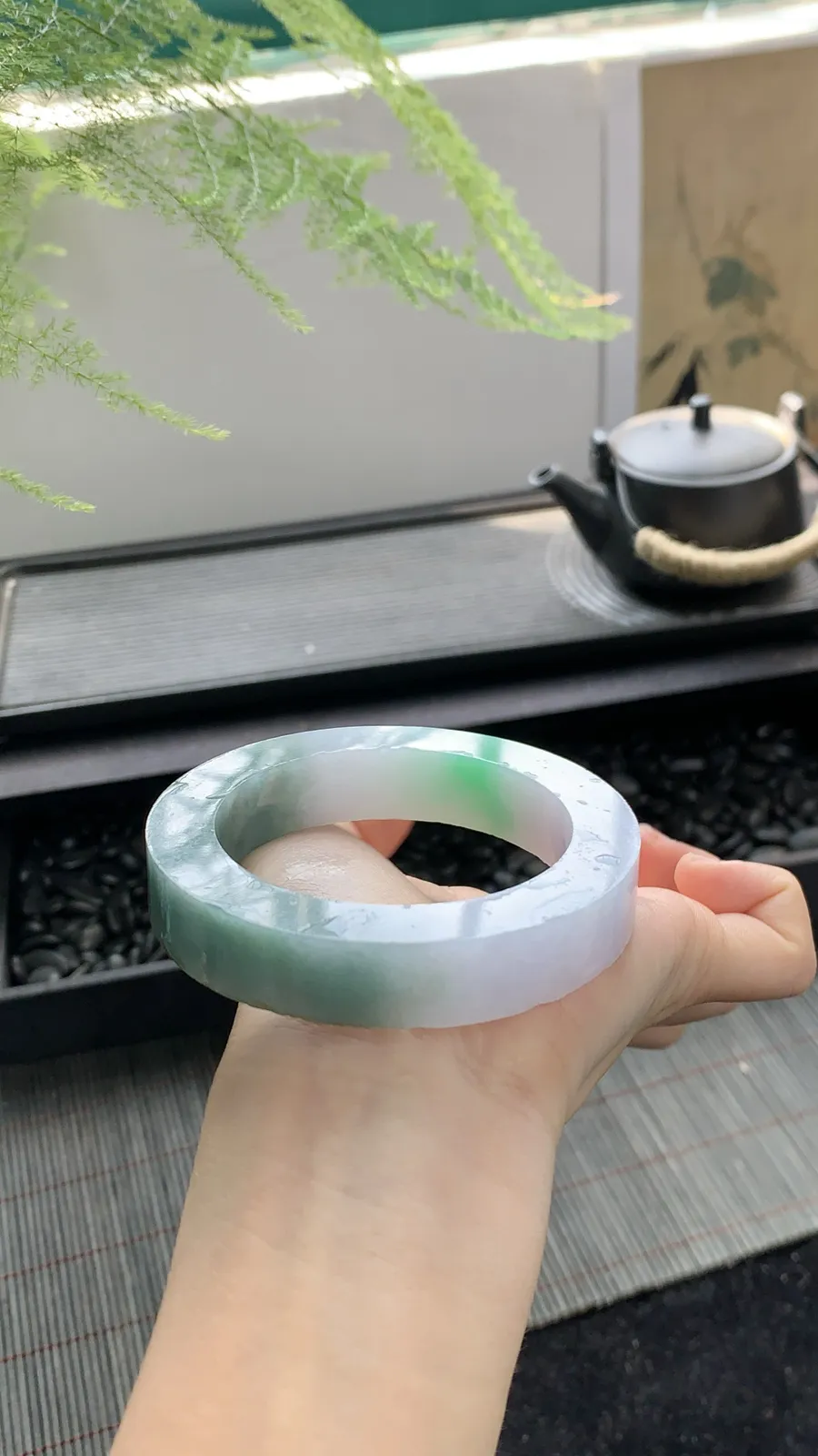 【半山水飘绿镯胚】