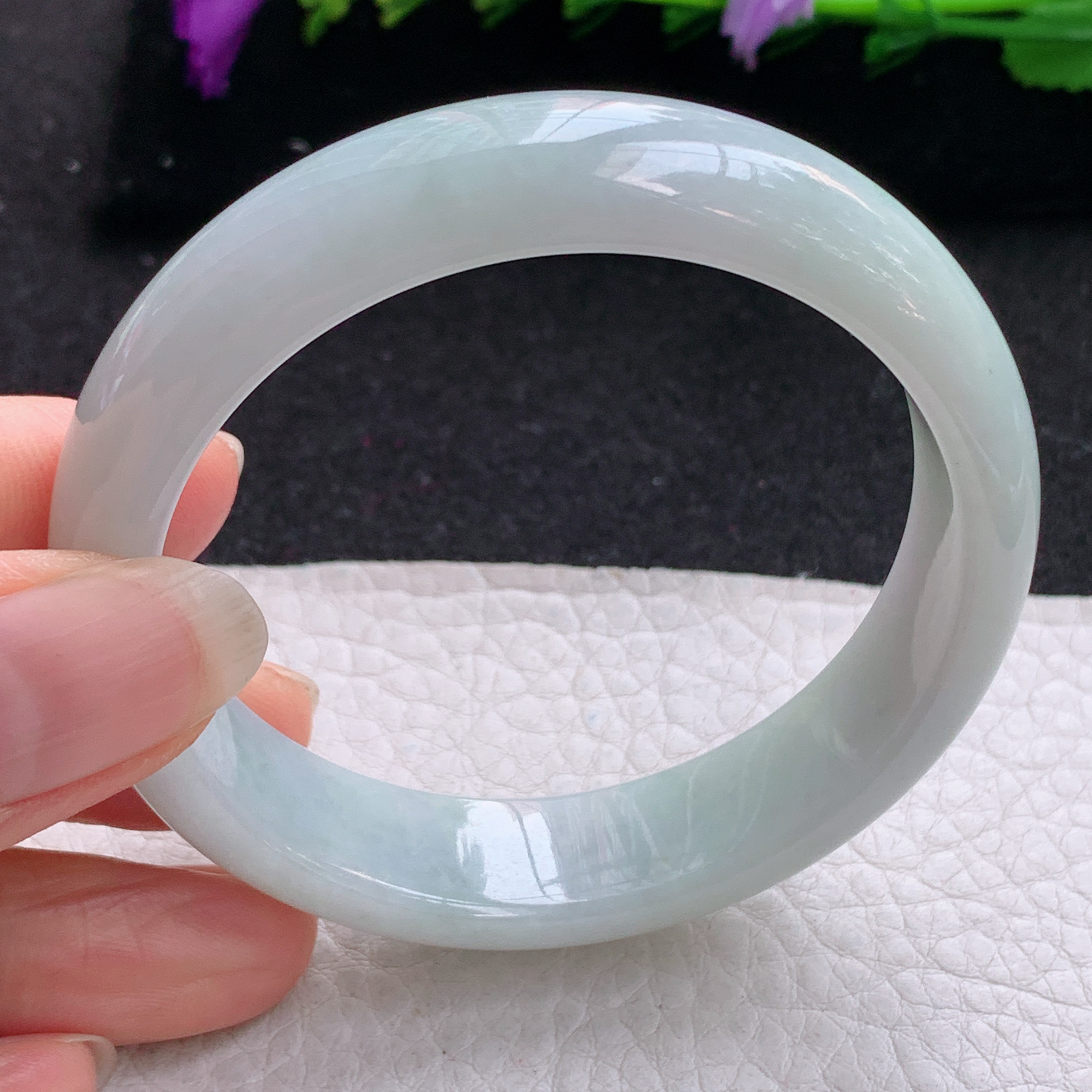 nr实拍53.3*13.8*7.5平安镯 缅甸翡翠a货玉手镯水润淡雅宽边玉手环