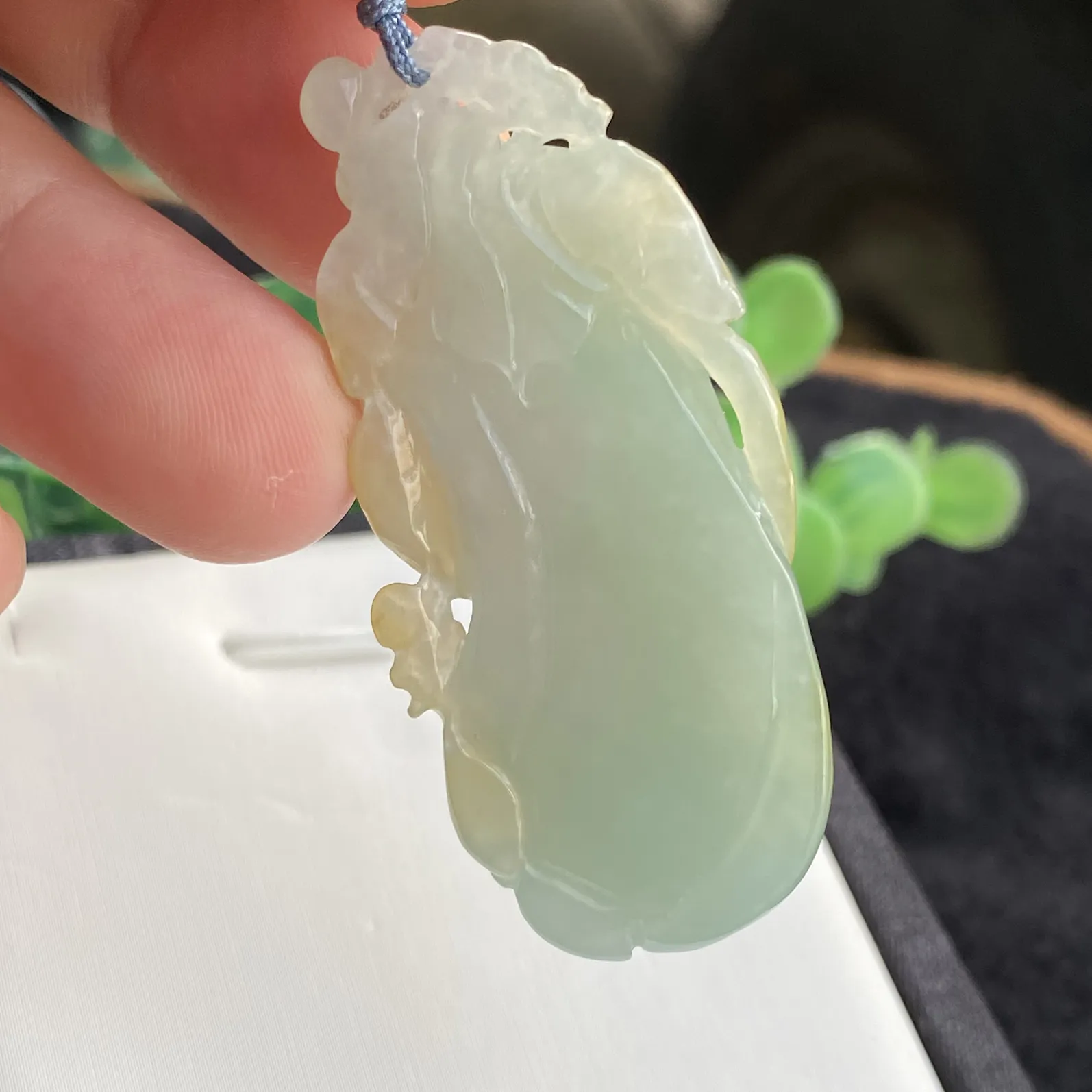 推荐【冰润双彩福瓜】黄加绿，细腻，厚装，无纹裂，50*23*11.2