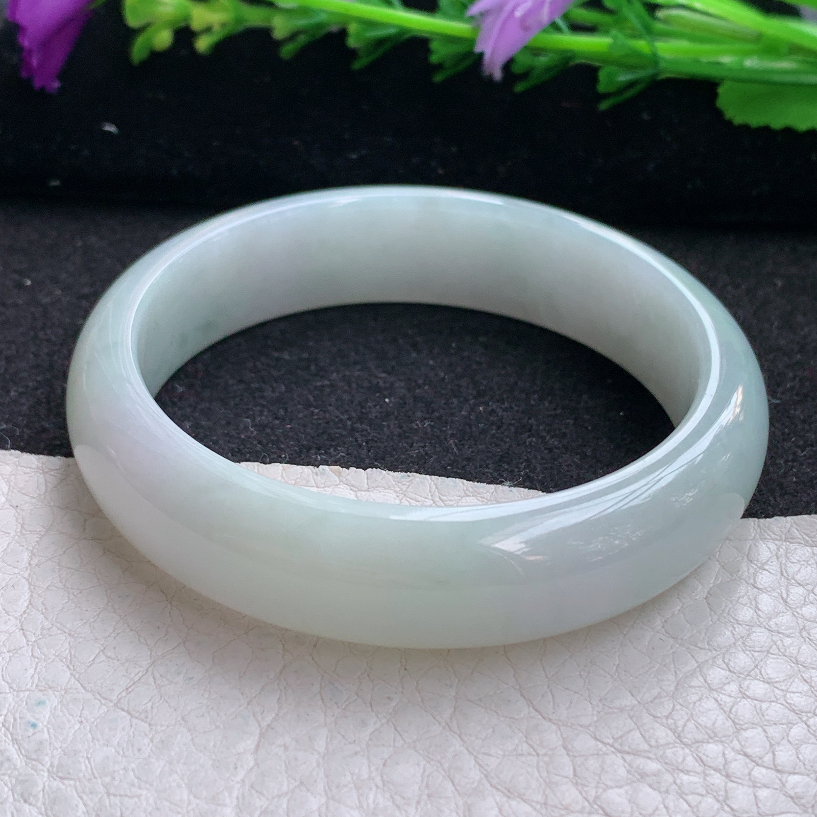 nr实拍53.3*13.8*7.5平安镯 缅甸翡翠a货玉手镯水润淡雅宽边玉手环