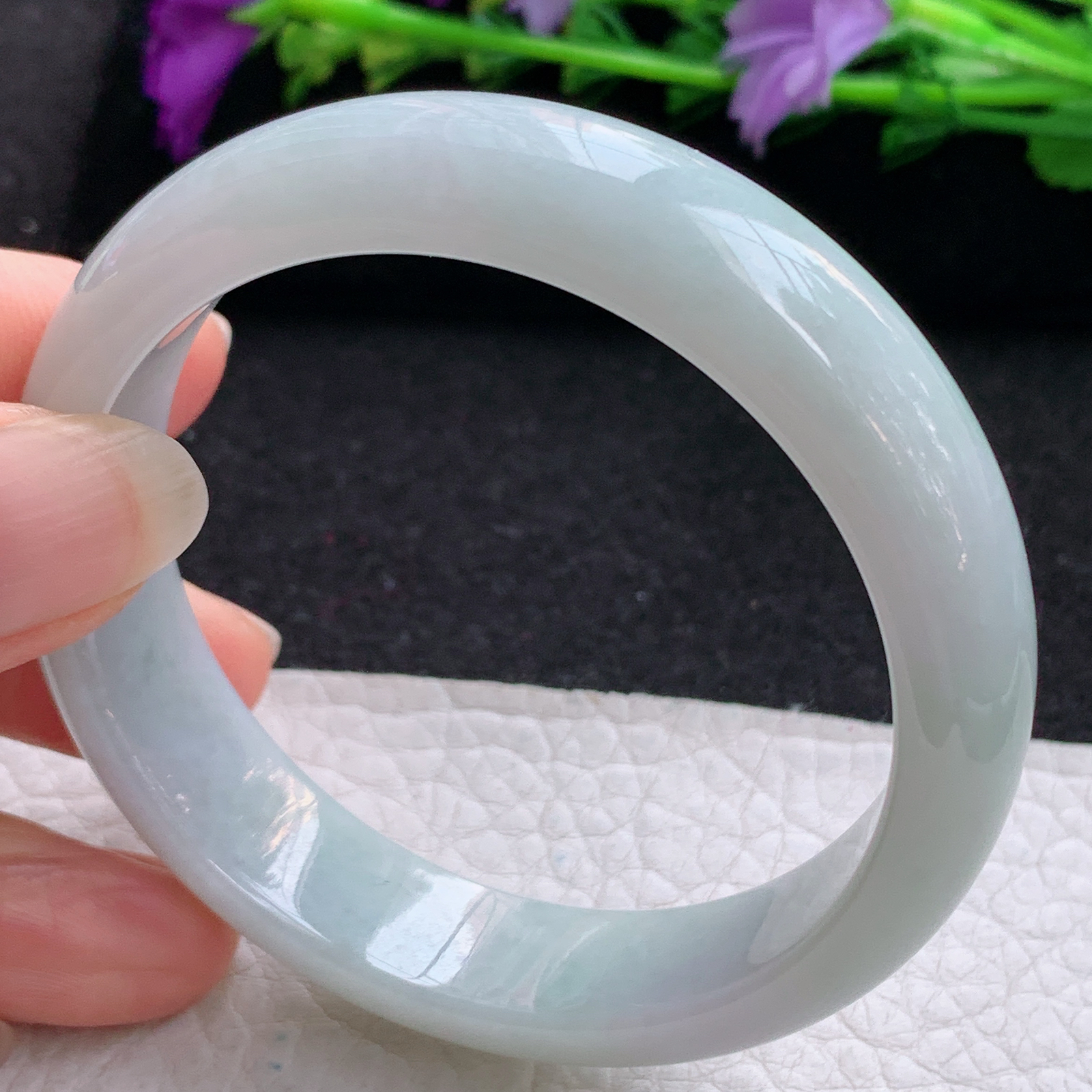 nr实拍53.3*13.8*7.5平安镯 缅甸翡翠a货玉手镯水润淡雅宽边玉手环