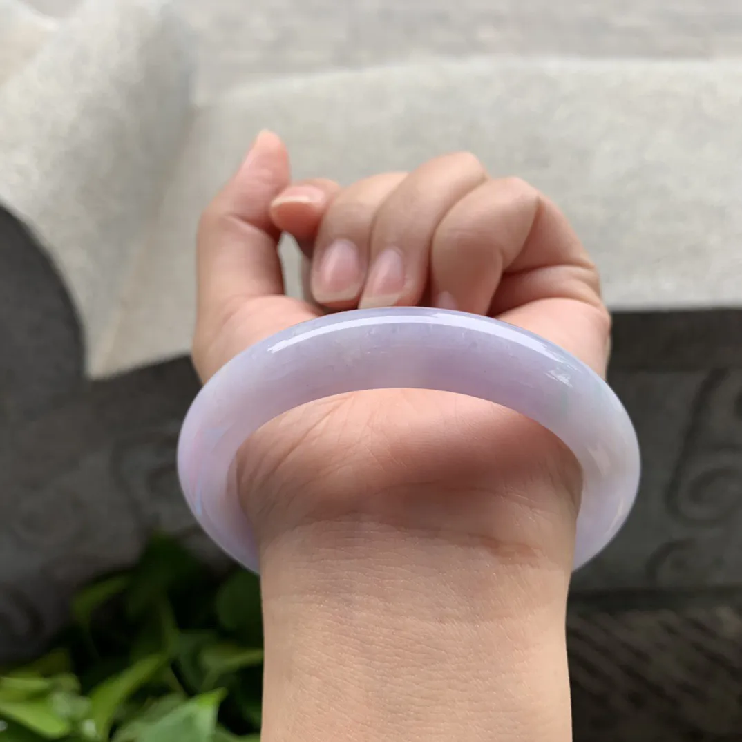 圈口57.7-11.7-8.7 【粉紫飘绿正圈手镯】正圈57 58可戴