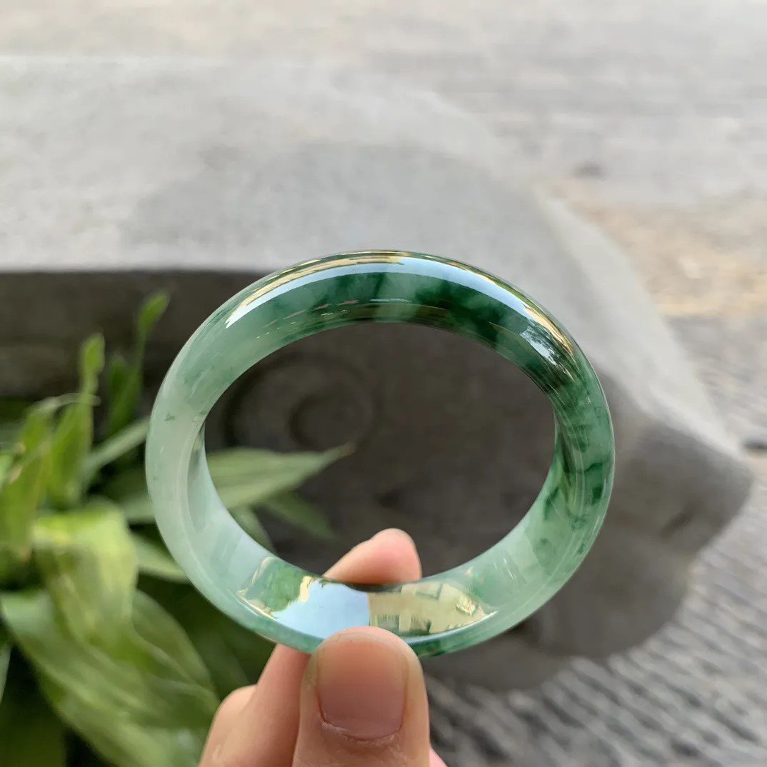 小圈口 50-14.5-6.6【飘绿花正圈手镯】正圈50 51可戴