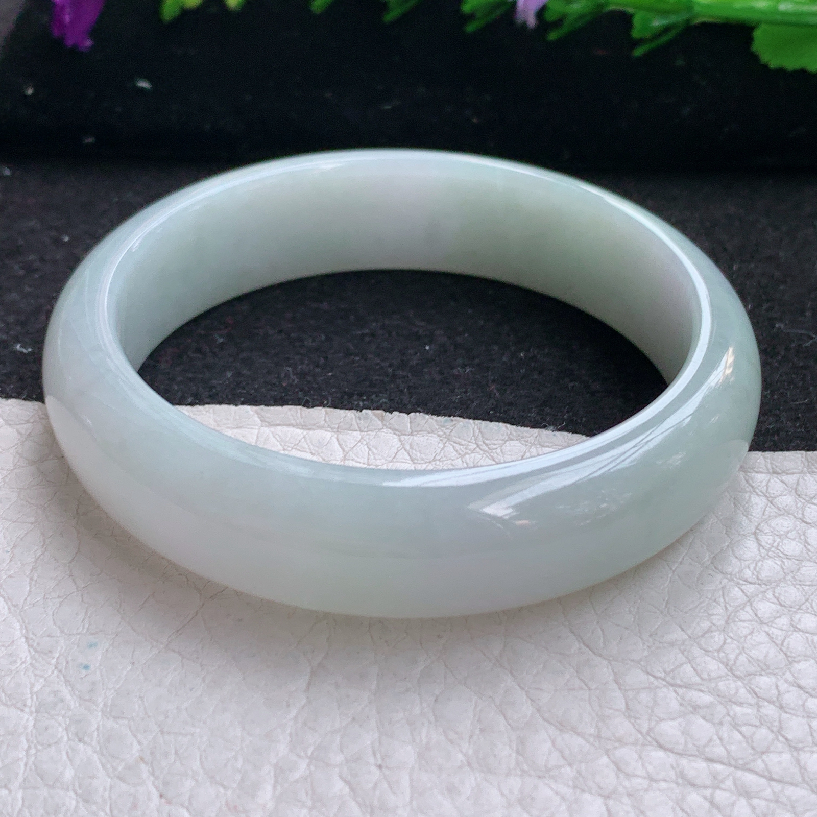 nr实拍53.3*13.8*7.5平安镯 缅甸翡翠a货玉手镯水润淡雅宽边玉手环