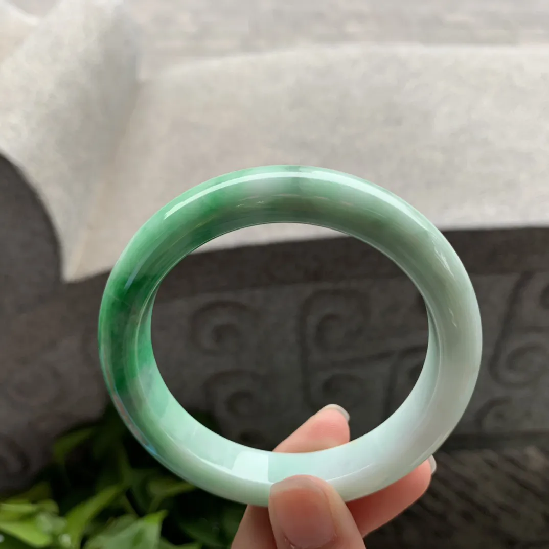 圈口57.3-12-9 【辣绿正圈手镯】正圈57 58可戴