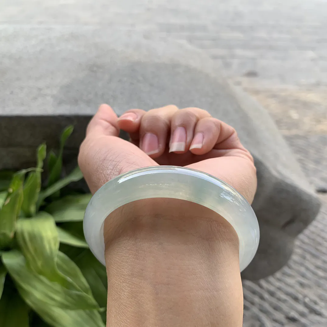 圈口54.6-12.4-8.4【冰种晴正圈手镯】正圈54 55可戴