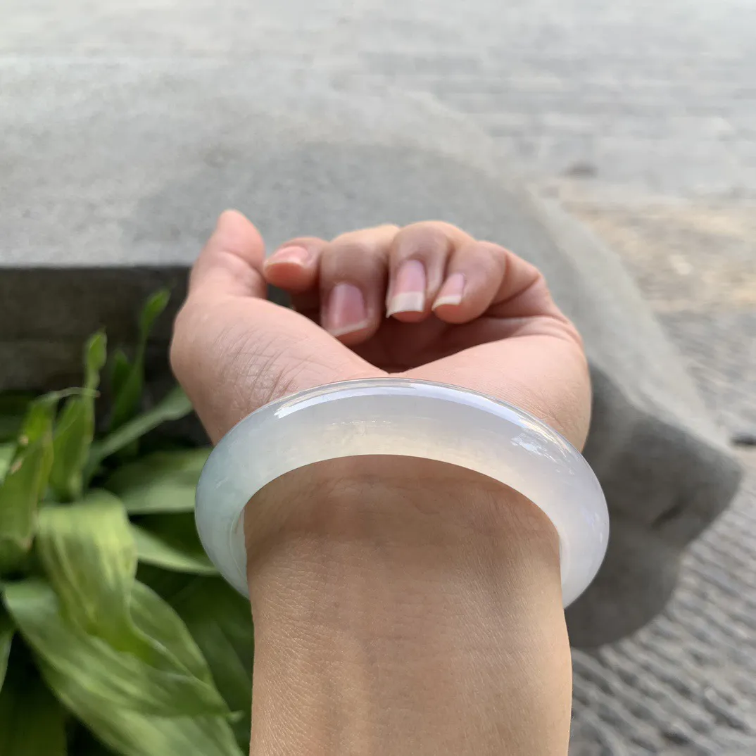 圈口54.6-12.4-8.4【冰种晴正圈手镯】正圈54 55可戴