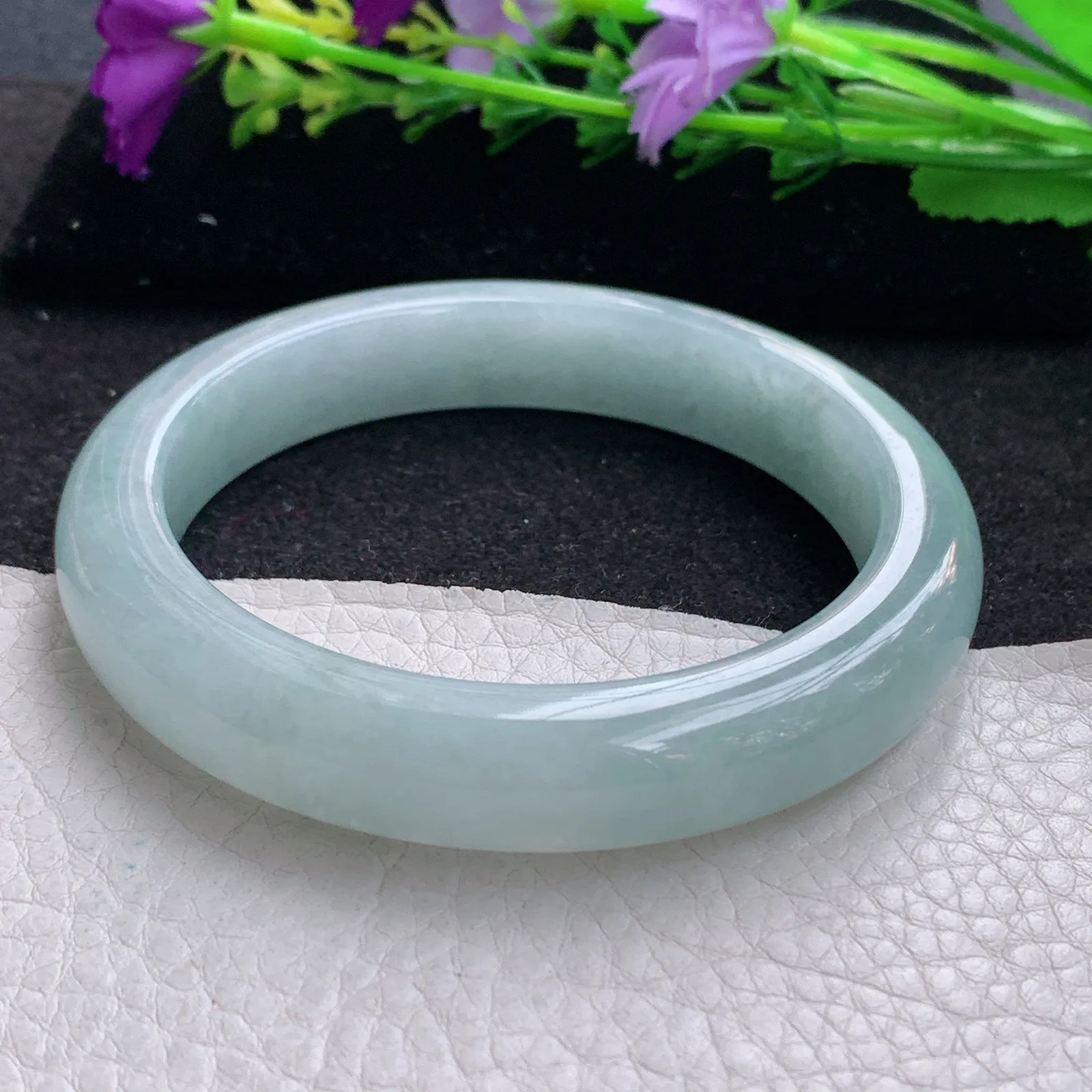 nr大圈口60*12.2*9平安镯 缅甸翡翠a货玉手镯冰润宽边玉手环