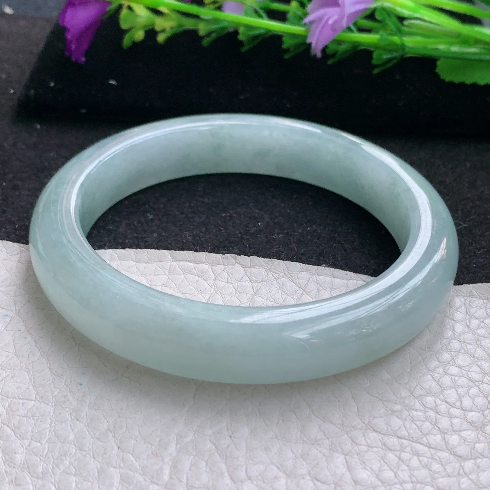 nr大圈口60*12.2*9平安镯 缅甸翡翠a货玉手镯冰润宽边玉手环