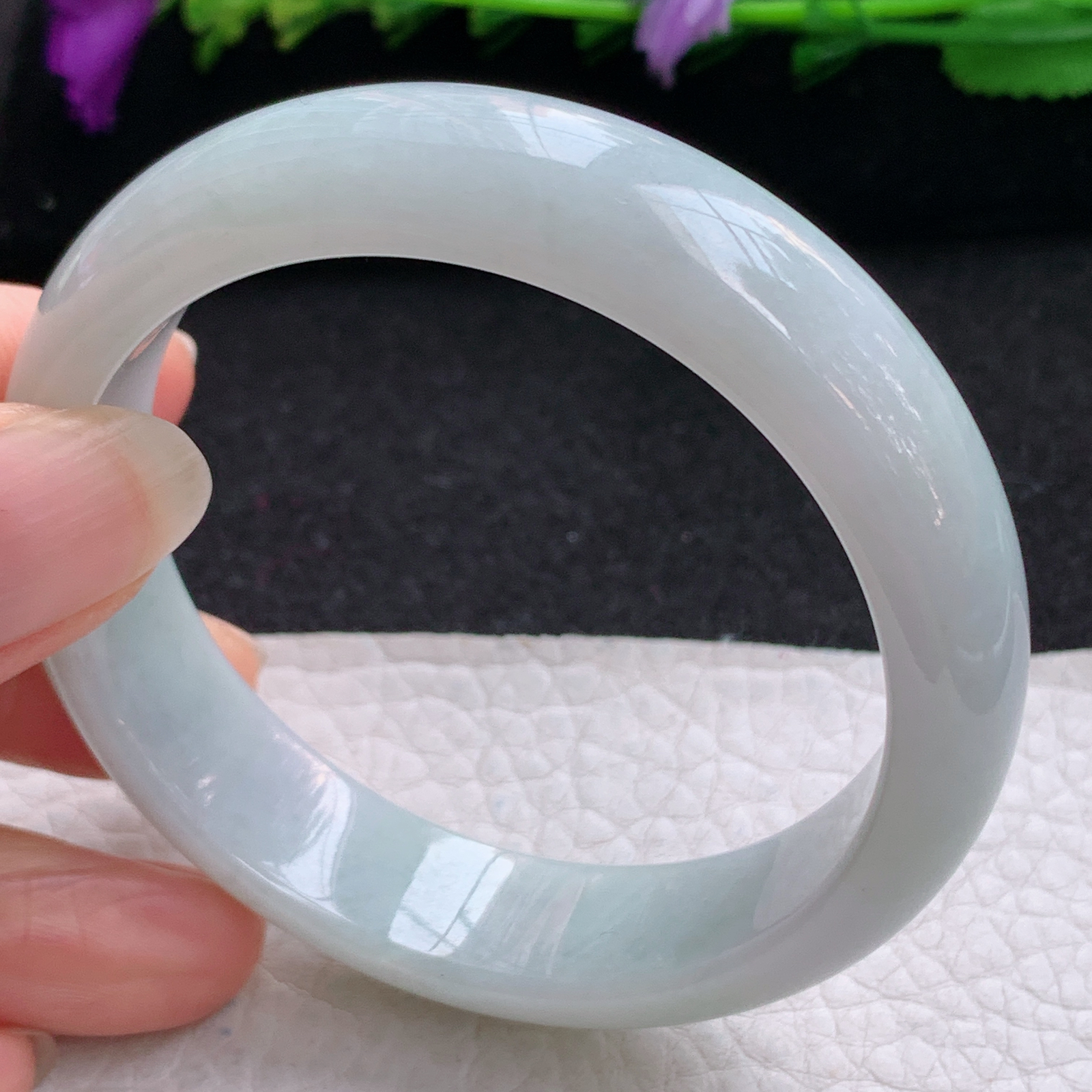 nr实拍53.3*13.8*7.5平安镯 缅甸翡翠a货玉手镯水润淡雅宽边玉手环