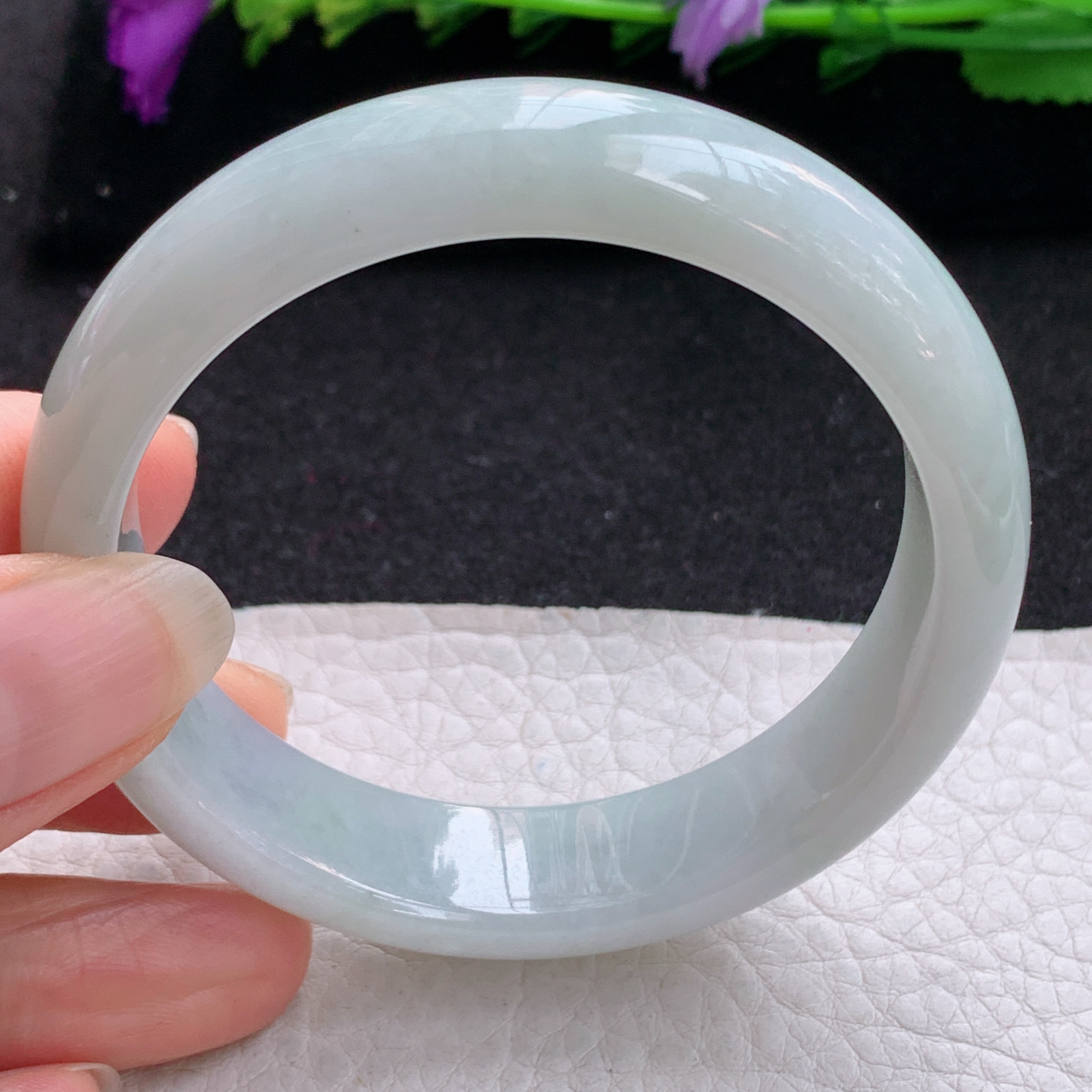 nr实拍53.3*13.8*7.5平安镯 缅甸翡翠a货玉手镯水润淡雅宽边玉手环