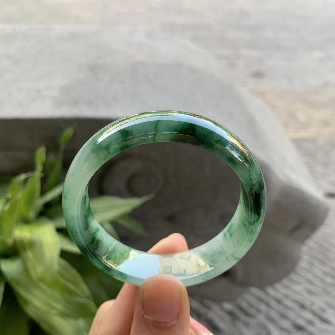 小圈口 50-14.5-6.6【飘绿花正圈手镯】正圈50 51可戴