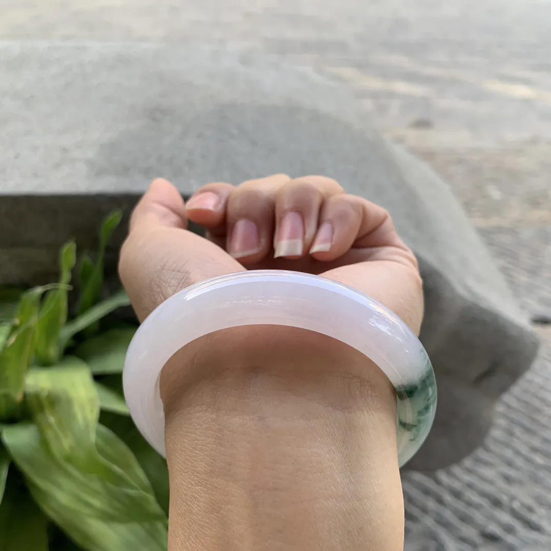 圈口 56.8-11.9-8.6【冰飘花正圈手镯】正圈56 57可戴