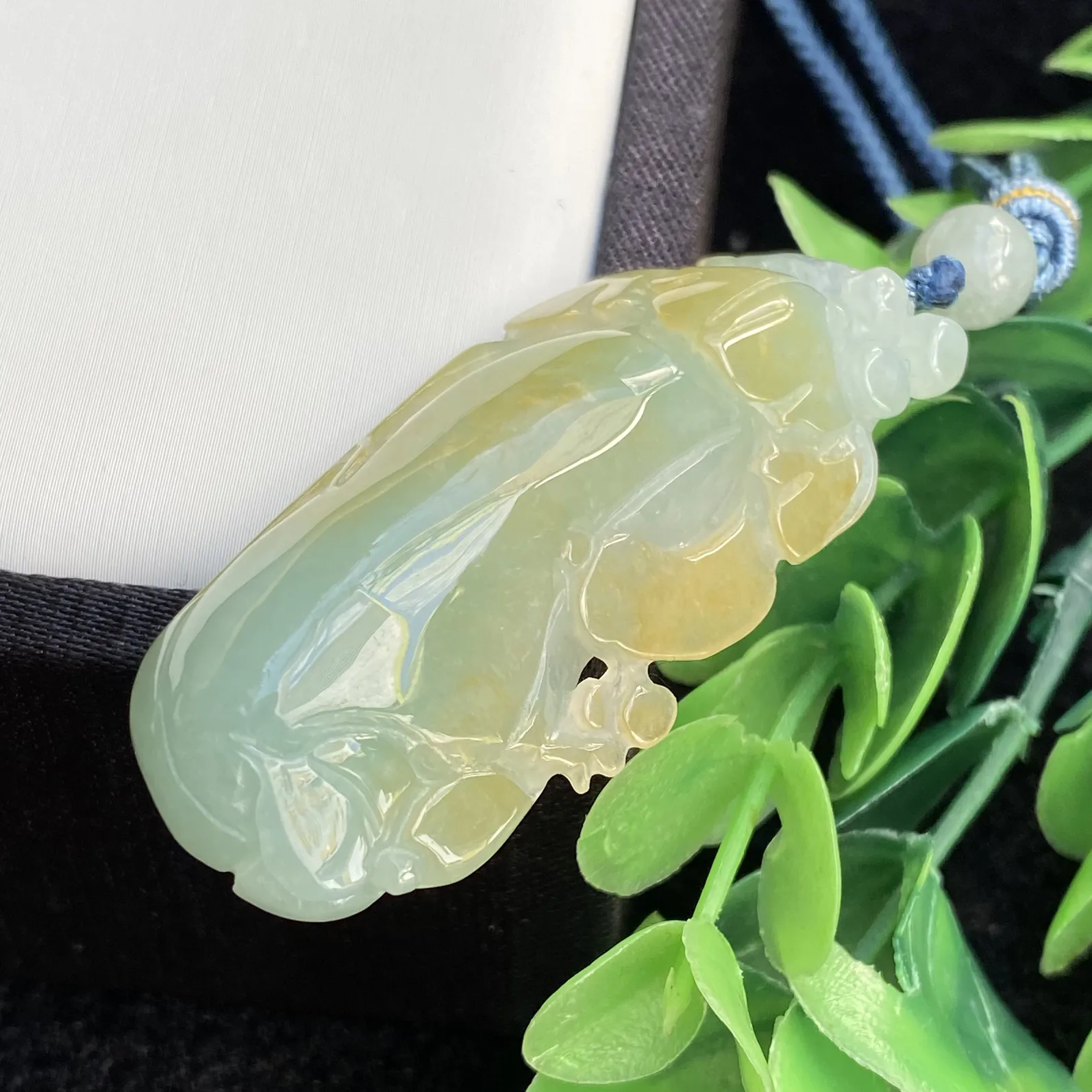 推荐【冰润双彩福瓜】黄加绿，细腻，厚装，无纹裂，50*23*11.2