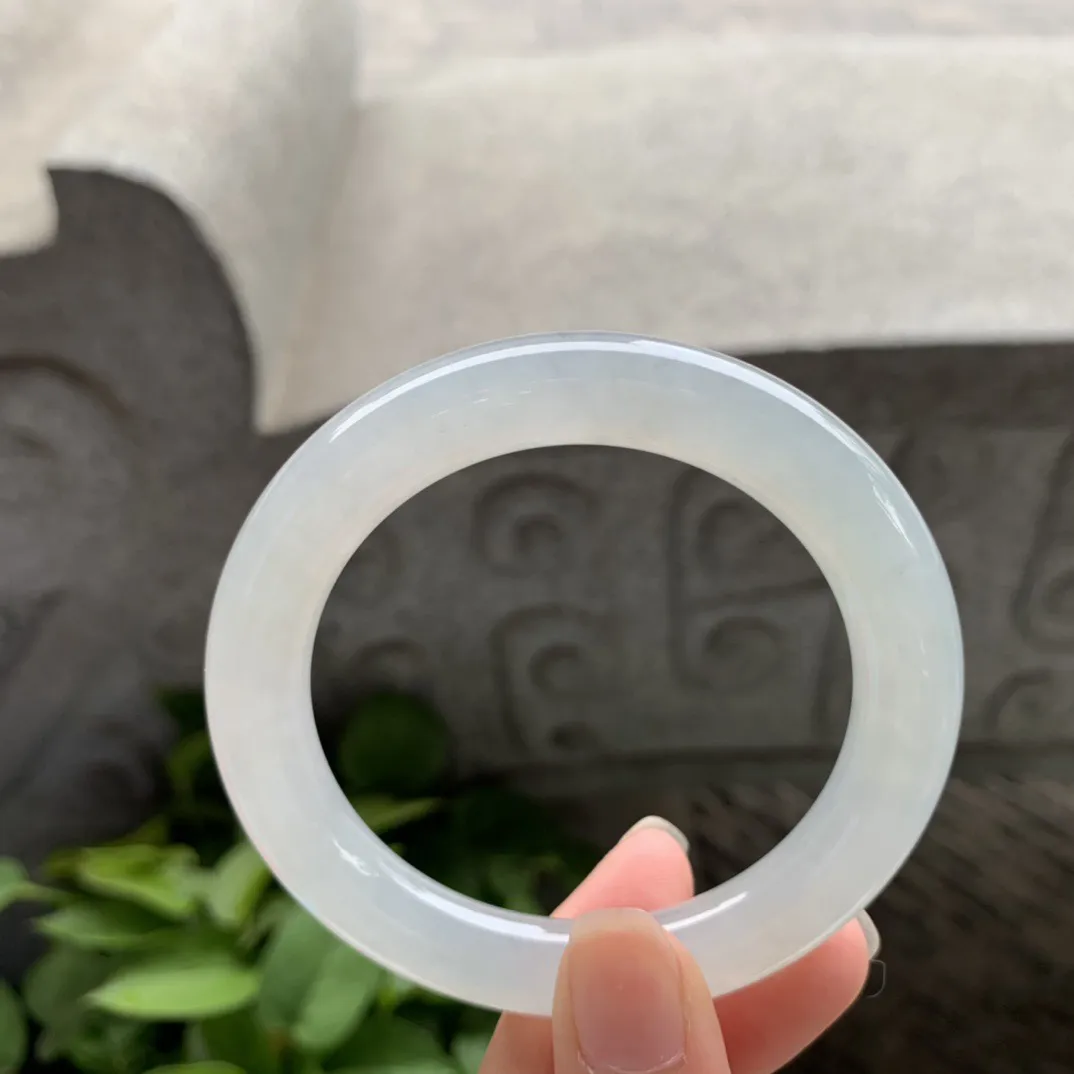 小圈口 53.2-9.6【冰种圆条手镯】圆条53 54可戴