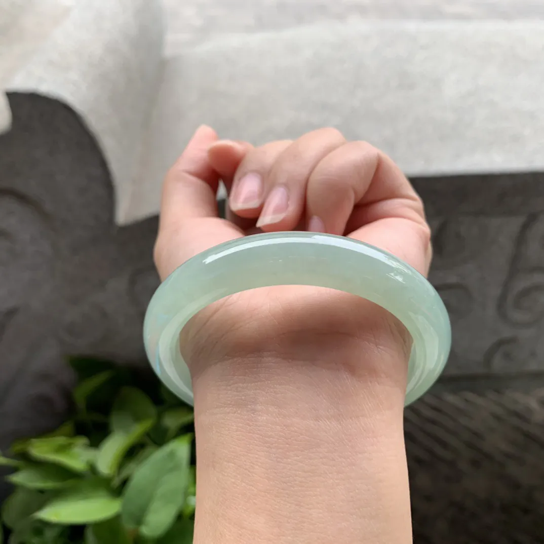 圈口57.8-11.5-8.6 【冰绿正圈手镯】正圈57 58可戴