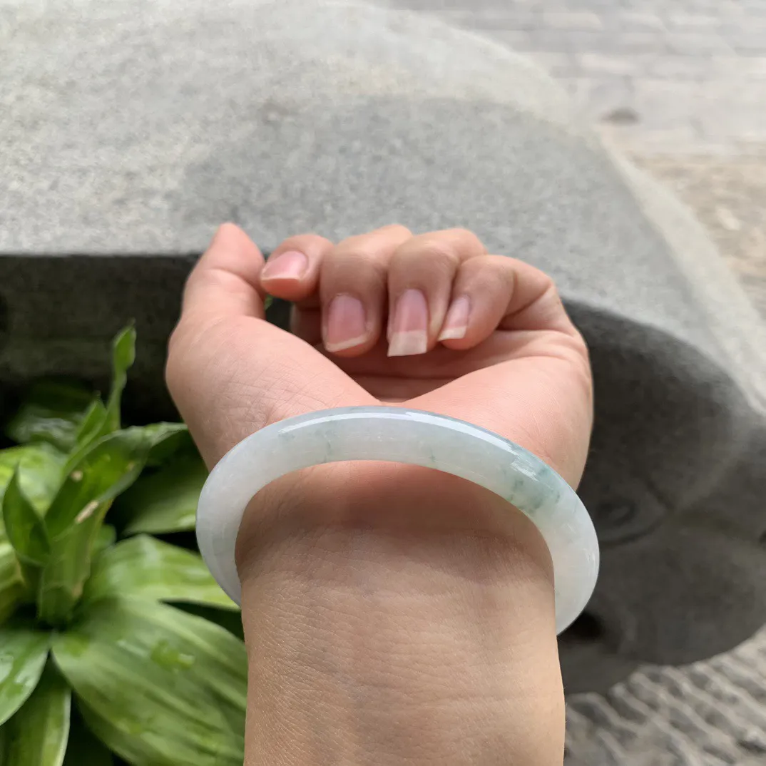 圈口54.3-8.1 【冰飘花圆条手镯】圆条54 55可戴