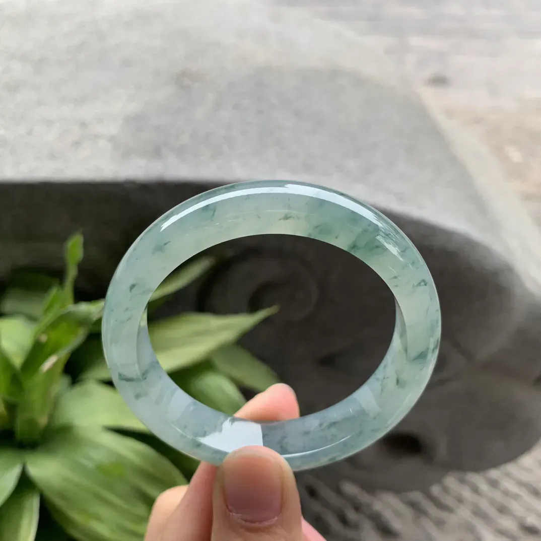 小圈口 52-12.5-7.8【冰种飘花正圈手镯】正圈52 53可戴