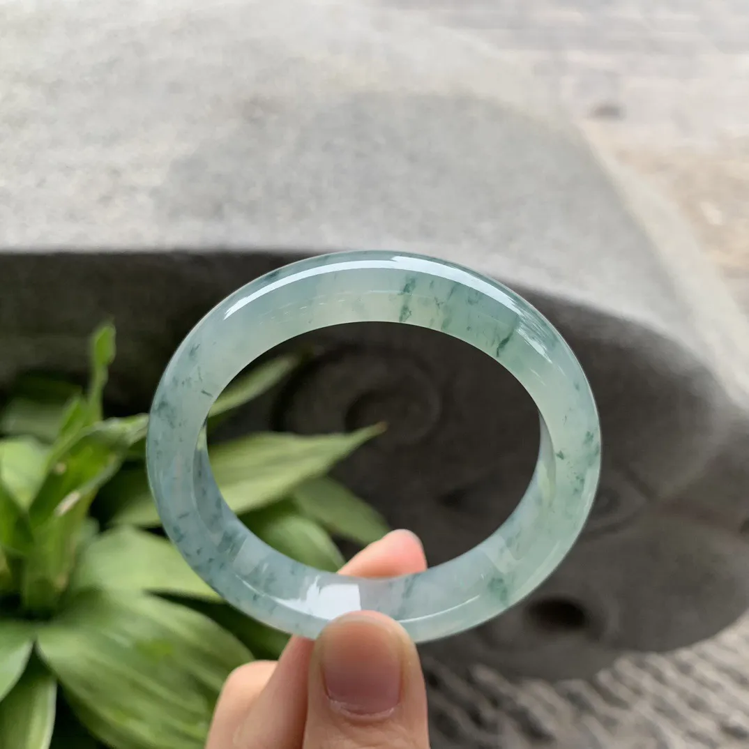 小圈口 52-12.5-7.8【冰种飘花正圈手镯】正圈52 53可戴