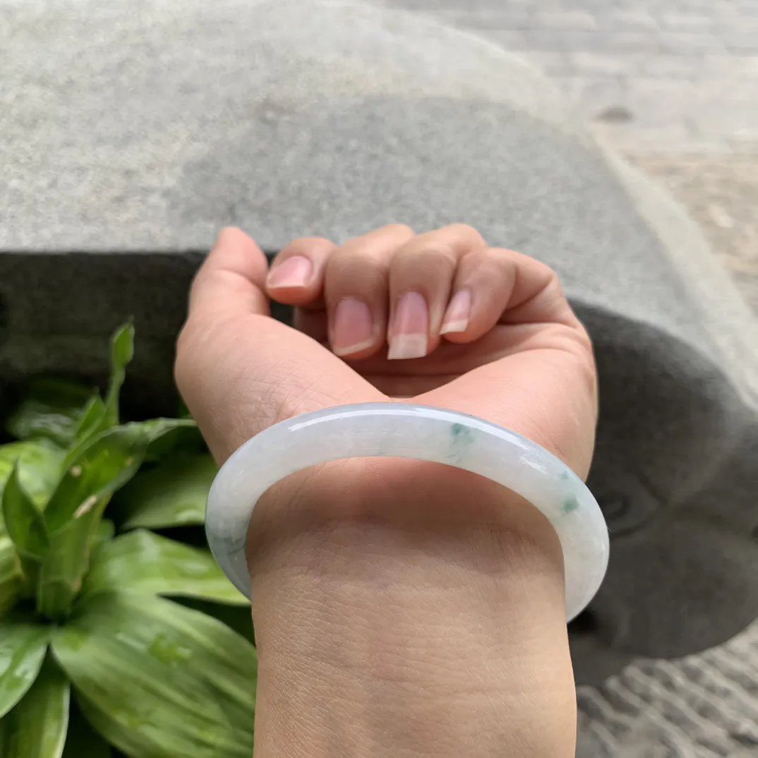 圈口54.3-8.1 【冰飘花圆条手镯】圆条54 55可戴