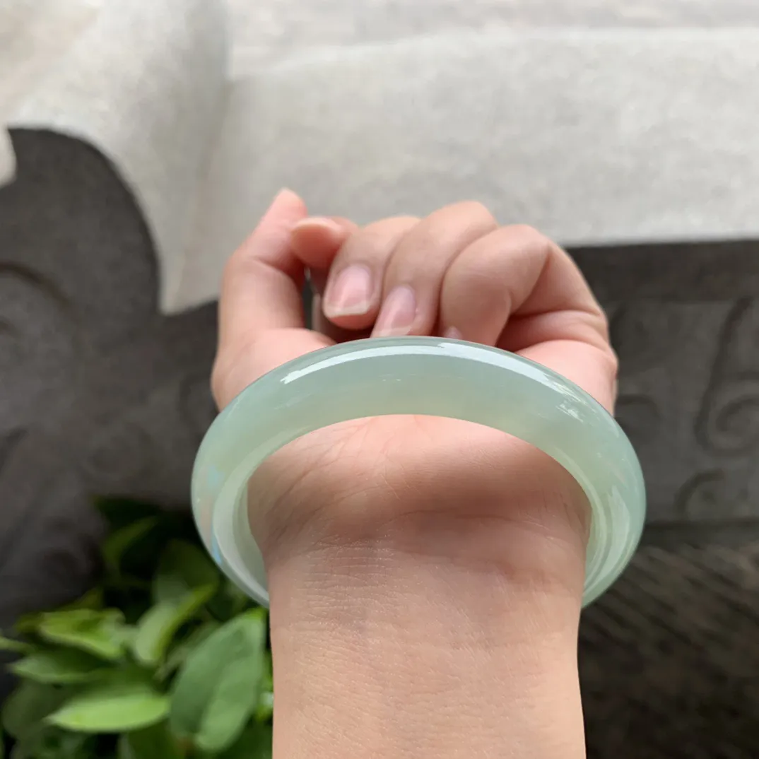 圈口57.8-11.5-8.6 【冰绿正圈手镯】正圈57 58可戴