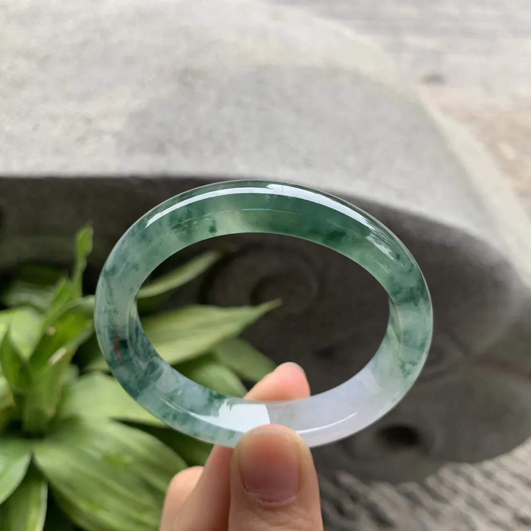 小圈口53.2-46.5-11.8-7.5 【冰种飘花贵妃手镯】贵妃53 54可戴