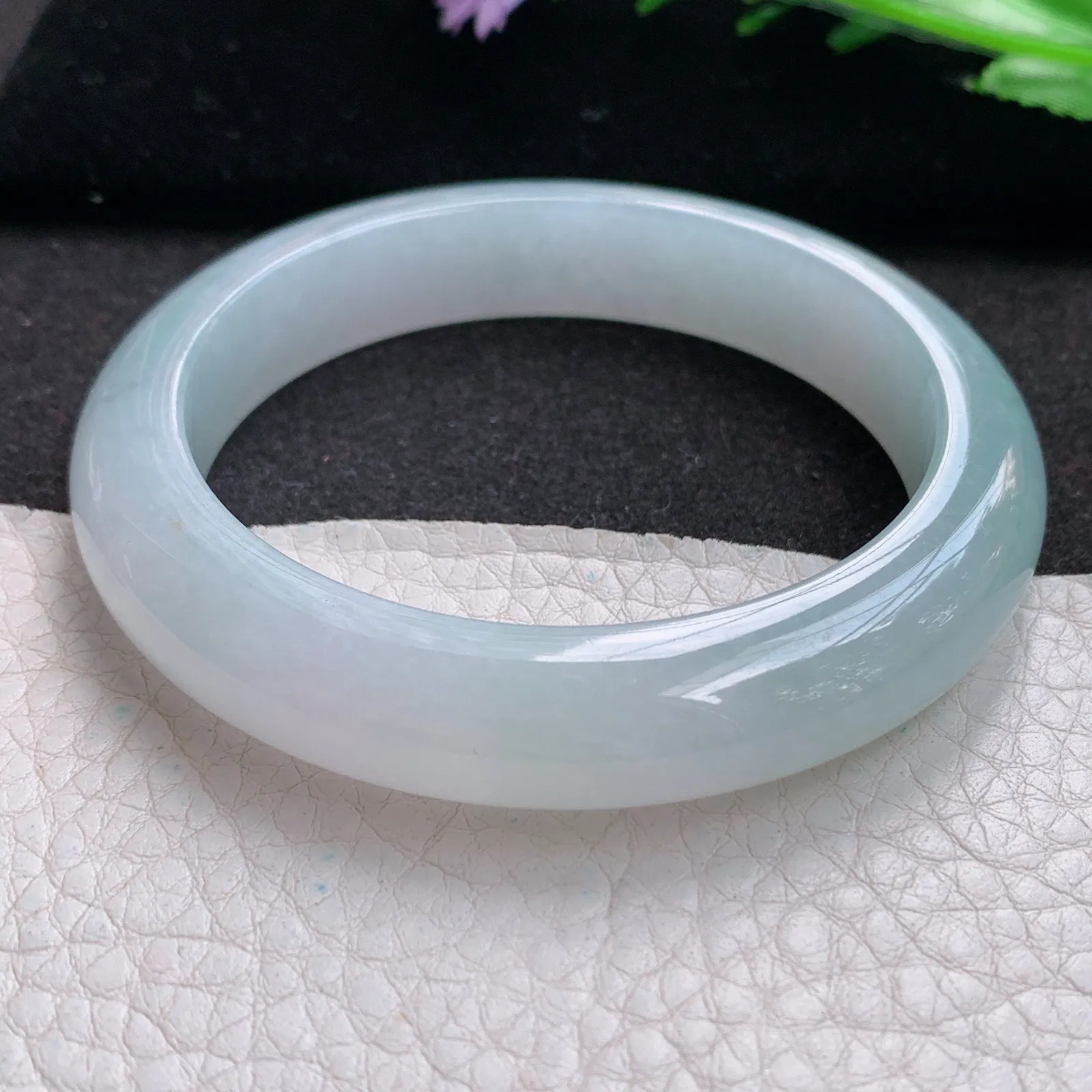 xd实拍56*11.8*9平安镯 缅甸翡翠a货玉手镯冰纯胶感宽边玉手环