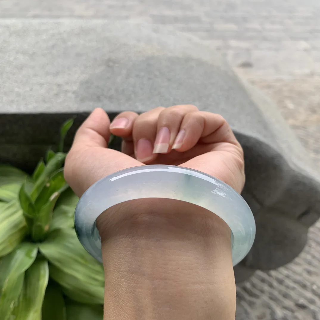 大圈口 59-12.7-9.2【高冰飘花正圈手镯】正圈59 60可戴